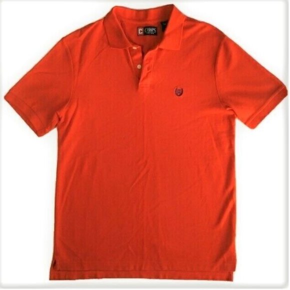 Chaps Ralph Lauren Dark Orange Polo Shirt size Medium M Pique, short sleeve EUC - Picture 1 of 5